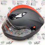 کلاه کاسکت ایمنی فک متحرک عینک دار خارجی مارک ردلاین قرمز خطی مات کد 939 - Image 6