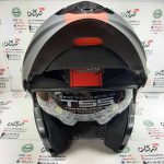 کلاه کاسکت ایمنی فک متحرک عینک دار خارجی مارک ردلاین قرمز خطی مات کد 939 - Image 4