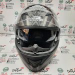 کلاه کاسکت ایمنی فک متحرک عینک دار خارجی مارک راپیدو مشکی مات طرح دار سایز XL ایکس لارج - Image 5