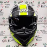 کلاه کاسکت ایمنی فک متحرک عینک دار خارجی مارک راپیدو مشکی فسفری SRT سایز XL ایکس لارج - Image 2
