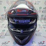 کلاه کاسکت ایمنی فک متحرک عینک دار خارجی مارک ردلاین خط قرمز مات کد 4-939 - Image 4