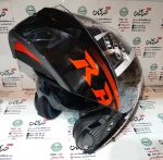 کلاه کاسکت ایمنی فک متحرک عینک دار خارجی مارک راپیدو مشکی قرمز براق طرح راپیدو سایز XL ایکس لارج - Image 4
