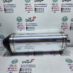 اگزوز قهرمانی مثلثی ( 3 گوش ) سایلنس دار نقره ای استیل