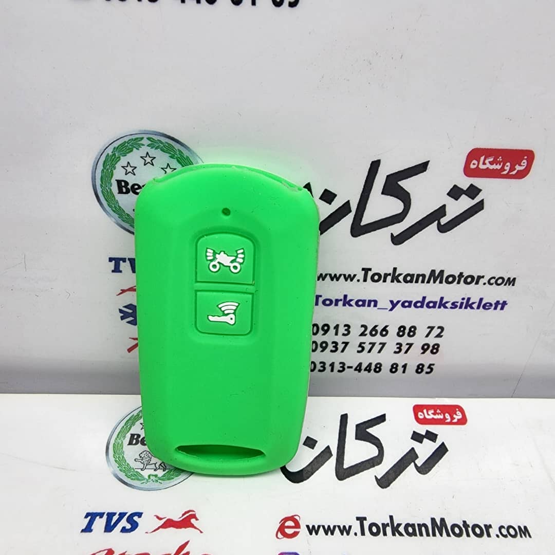 IMG-20221009-WA0053 کاور ( روکش ) سیلیکونی ژله ای ریموت موتور کلیک و طرح کلیک ( سبز ) 2 کلید - Image 1