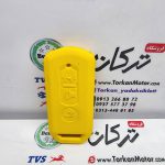 کاور ( روکش ) سیلیکونی ژله ای ریموت موتور کلیک و طرح کلیک ( زرد ) 3 کلید