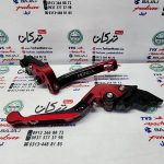 دسته ( کتی ) ترمز چپ و راست رنتال CNC حرفه ای اسپرت موتور کلیک و طرح کلیک ( قرمز ) تاشو