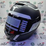 کلاه کاسکت ایمنی فک متحرک عینک دار خارجی مارک تکنو مشکی سفید مات با شیشه اضافه - Image 2