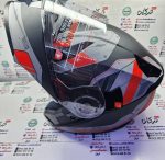 کلاه کاسکت ایمنی فک متحرک عینک دار خارجی مارک ردلاین  قرمز جدید مات کد 939 - Image 5
