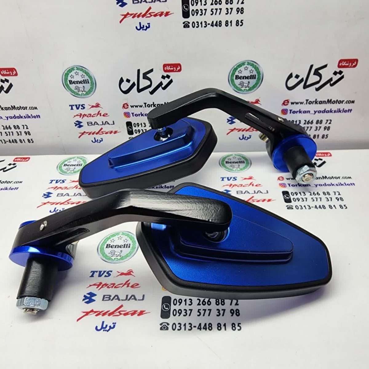 اینه اسپرت سر فرمان رنتال cnc ابی (جفتی) - تصویر 3