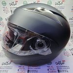 کلاه کاسکت ایمنی فک متحرک عینک دار خارجی مارک DA1 مشکی مات سایز XL ایکس لارج