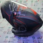 کلاه کاسکت ایمنی فک متحرک عینک دار خارجی مارک ردلاین  خط قرمز مات جدید کد 937