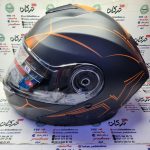 کلاه کاسکت ایمنی فک متحرک عینک دار خارجی کامل مارک ردلاین خط نارنجی مات جدید کد 937