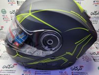 کلاه کاسکت ایمنی فک متحرک عینک دار خارجی کامل مارک ردلاین خط فسفری مات جدید کد 937
