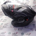 کلاه کاسکت ایمنی فک متحرک عینک دار خارجی کامل مارک ردلاین دایره طوسی سفید خطی مات کد 939 - Image 4