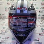 کلاه کاسکت ایمنی فک متحرک عینک دار خارجی کامل مارک ردلاین سفیدطوسی کد 960 - Image 5